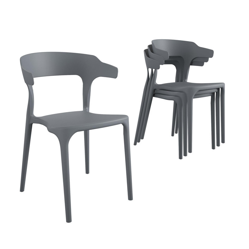 Chaise d'appoint empilable d'extérieur Felix, Blanc