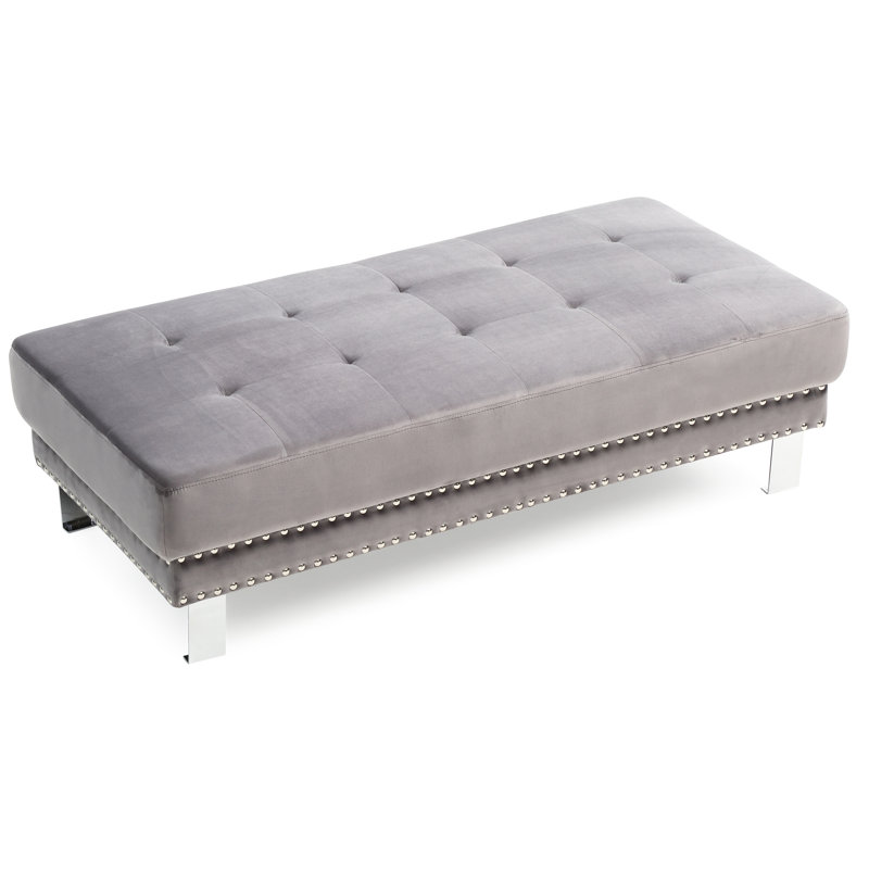 Chic chic pour la détente des pieds en double, H 16 po x l 57 po x P 28 po, velours, rembourrage en mousse pour deux utilisateurs de loisirs, 16 po de hauteur, 57 po de largeur, 28 po de profondeur,