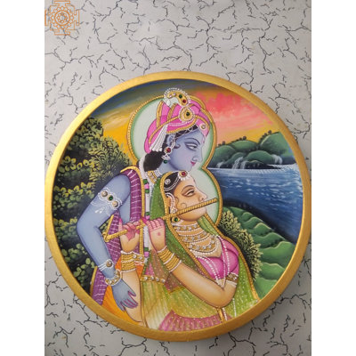 Radha jouant de la flûte avec Krishna | Bois MDF | Par Jagriti Bhardwaj