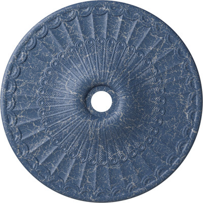 Endurathane Galveston Ceiling Medallion, 36 5/8"OD x 3 5/8"ID x 2 3/8"P (Fits Canopies up to 4 3/4"), Hand-Painted Americana Crackle Finish