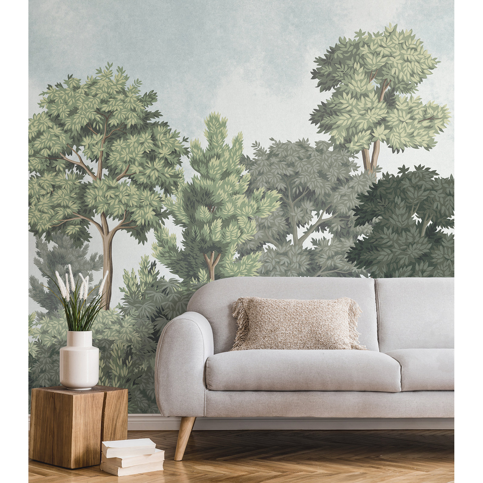 Corinna Mono Wall Mural, Green