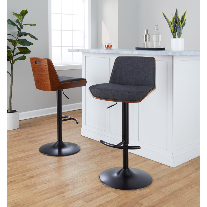 Tabouret de bar réglable avec pivot, Noir