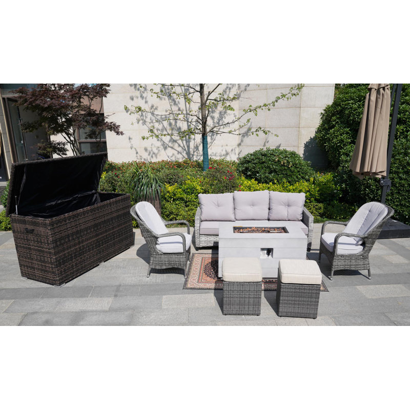 Algird 7 - Person Patio Conversation Set with Cushions