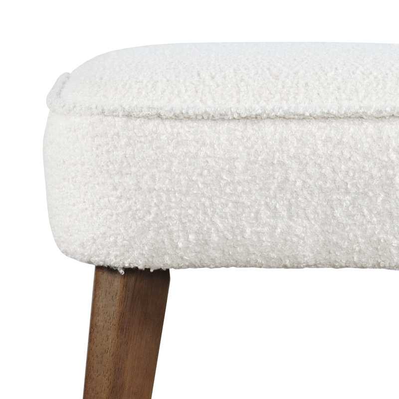 Donavan Mid-Century Modern Upholstery Backless Counter Barstool, Walnut