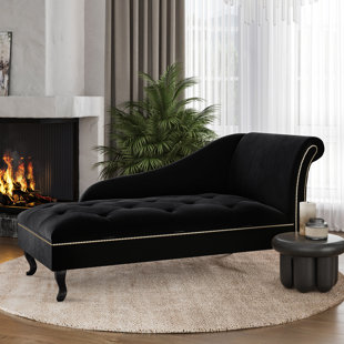 Danuta Armless Chaise Lounge Rosdorf Park Body Fabric: Black