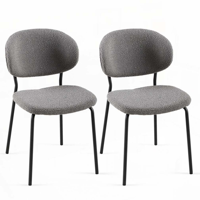Chaises de salle à manger Boucle, Gris