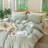 MooMee Lightweight Duvet Cover Set with Zipper Closure 8 Ties 100% Washed Cotton Linen Like Textured Soft Breathable All-Season-111275688-109236631