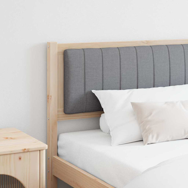 Solid Wood Headboard, Brown, King, Light Grey