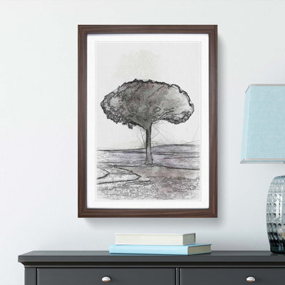Tree in Tuscany Italy in Abstract - Framed Print