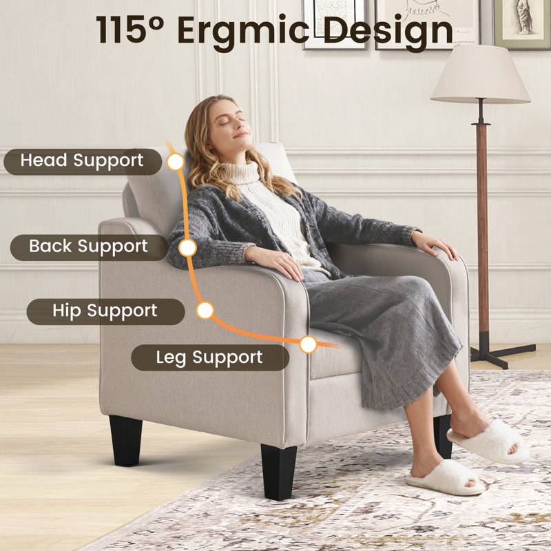 Upholstered Armchair, Beige