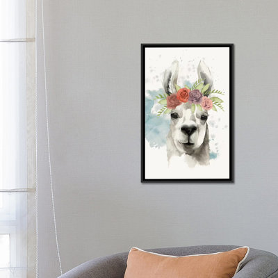 « llama flore i », reproduction sur toile