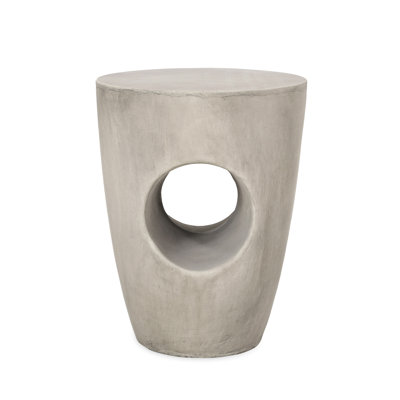 Modern Concrete Outdoor Side Table - Grey, Contemporary Design For Outdoors In Grey Stylish And