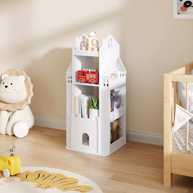 95cm H X 1cm W PVC Wood Plastic Board + Co-extruded Board + ABS No Subject Kids Bookcase