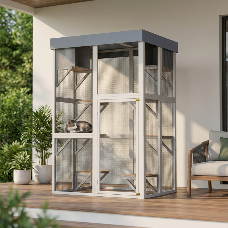 Très grand enclos extérieur pour chat, cage de jeu extérieure pour chat, grand parc extérieur imperméable pour chat