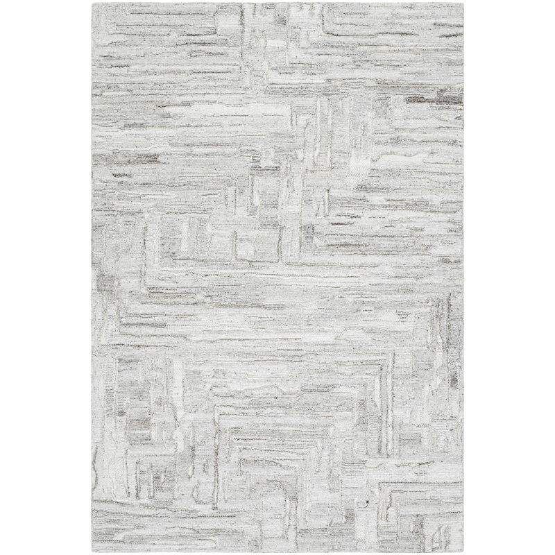 Hand Tufted Abstract Area Rug, Rectangle 2' x 3'