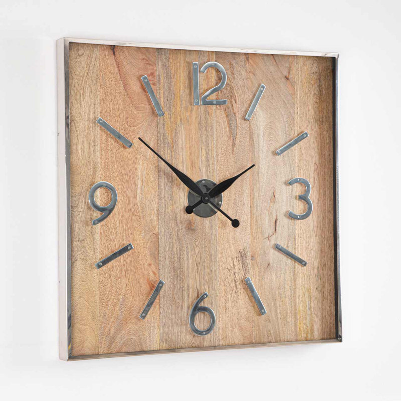 75cm Wall Clocks for Living Room Decor, Wooden and Metal Modern Wall Clock For Bedroom