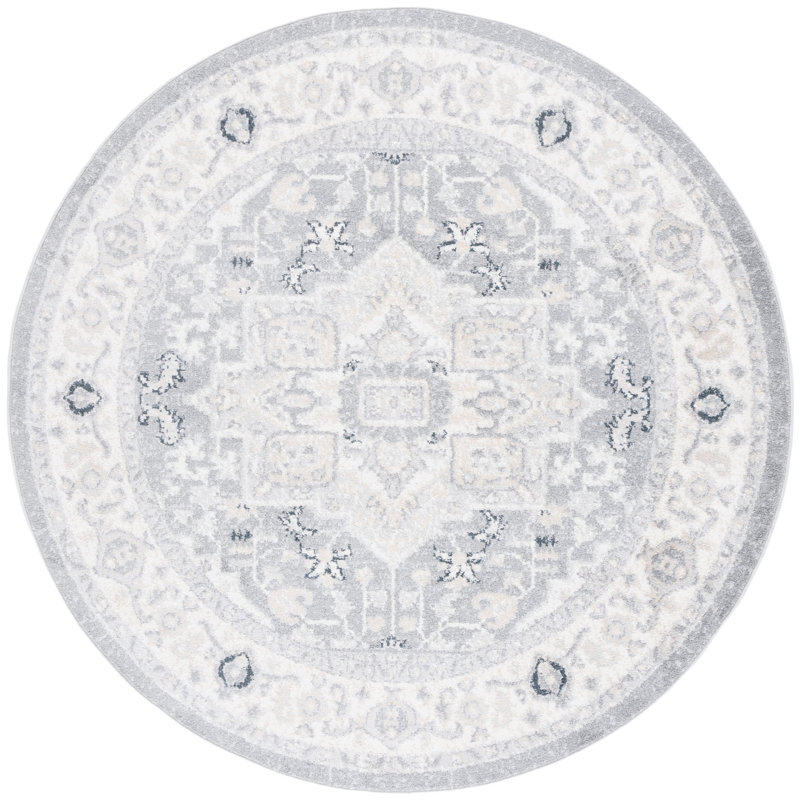 Lowrey Gray/Ivory Rug, Round 6'7"