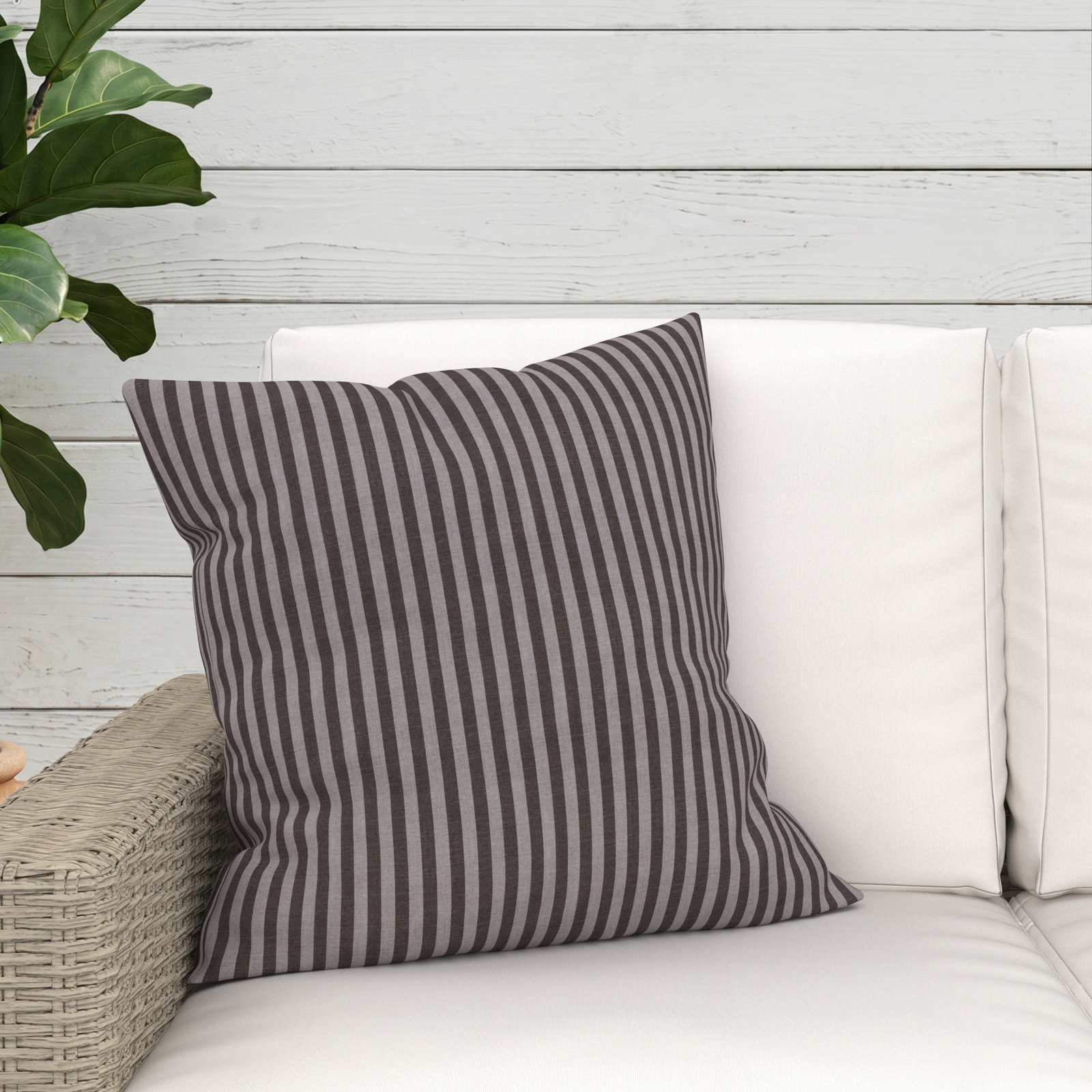 Kacy Sunbrella® Throw Pillow, Sail Away Java, 20 x 20 x 3