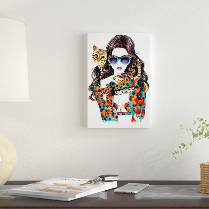 « kenzo », impression sur toile, H 18 po x l 12 po x P 1,5 po, Pas de tapis, Toile tendue