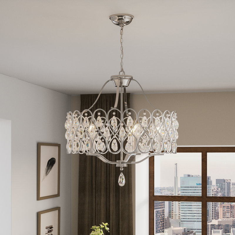 5 - Light Dimmable Drum Chandelier