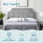Lucid Upholstered Headboard with Scooped Corners and Square Tufting, Adjustable Height 51.3"–59.1", Light Gray, King-639379776-639379788