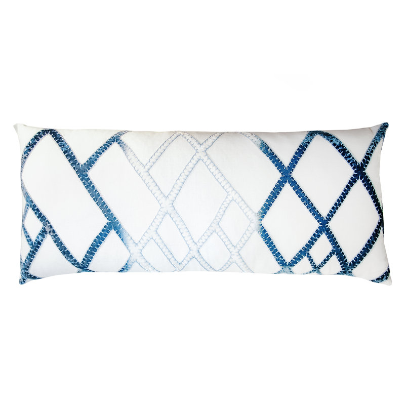 Net Velvet Lumbar Pillow Cover & Insert, Azul