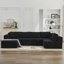 Canapé modulaire en L de 106 po avec méridienne en L avec siège à gauche (siège unique non inclus), canapé modulaire moderne à assise profonde pour le salon, aucun assemblage requis, noir (tissu en velours côtelé moelleux)