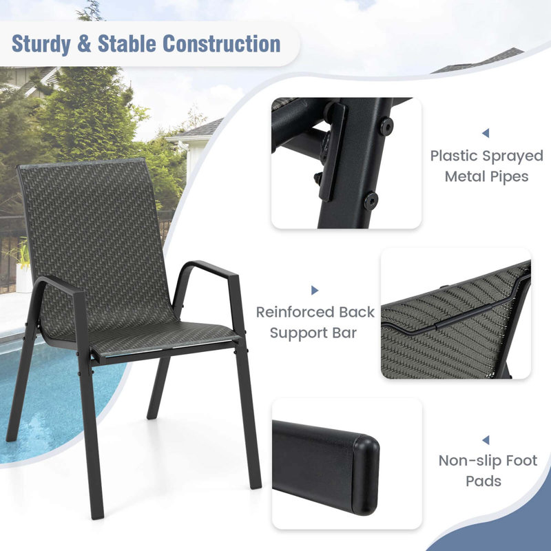 Klemen Outdoor Stacking Dining Armchair