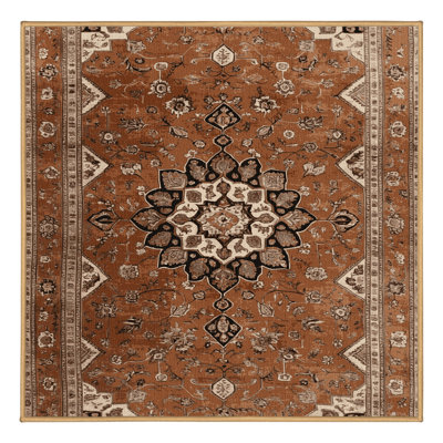 Machine Washable Persian Brown Area Rug