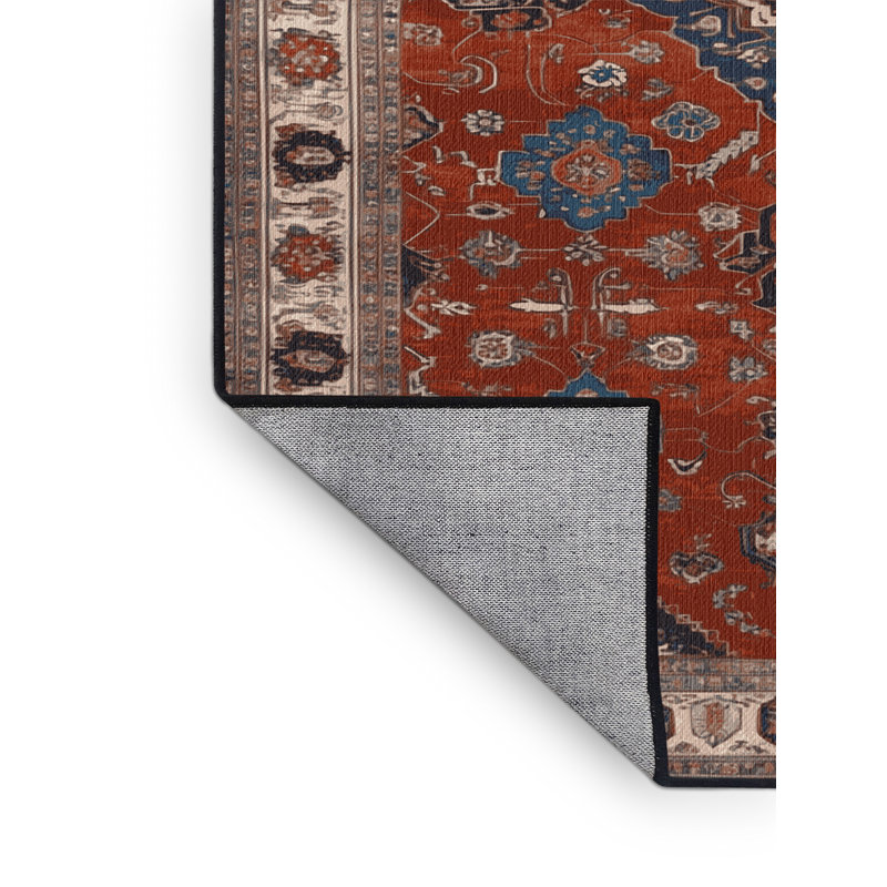 Tapis brun lavable à la machine, Rond 4 pi