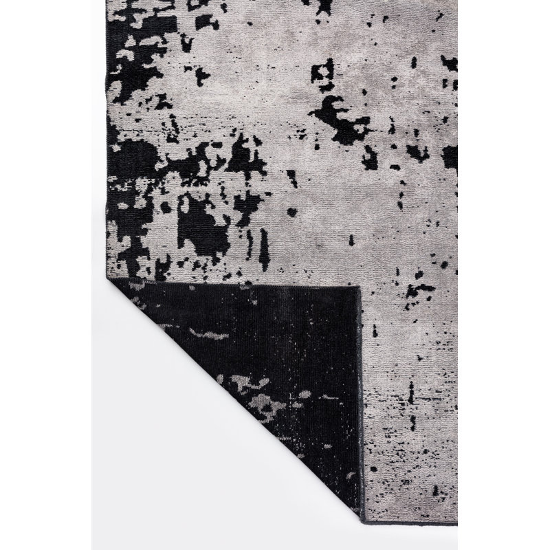 Rapture Black Gray Luxury Area Rug, Rectangle 7'10" x 11'2"