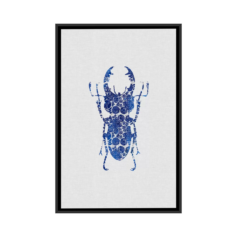 Blue Beetle III par Orara Studio - Giclée sur toile tendue avec châssis, H 26 po x l 18 po x P 1,5 po, Toile avec cadre noir