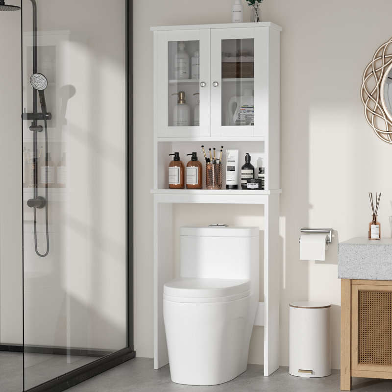  Armoire de salle de bain au-dessus de la toilette Bellavance 65,4 "H, Blanc