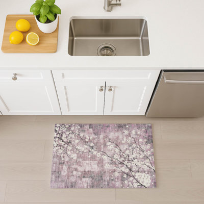 Machine Washable Indoor/Outdoor Brenden ACN2248 Floral Rug