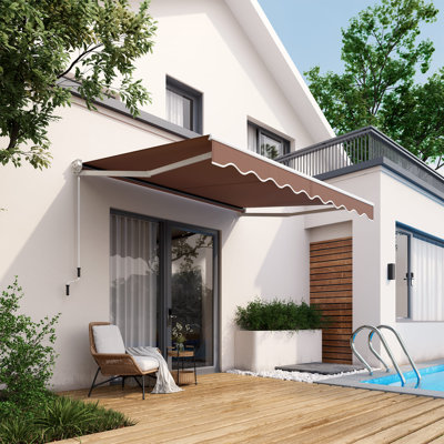 Costway 250cm W x 200cm D Retractable Patio Awning
