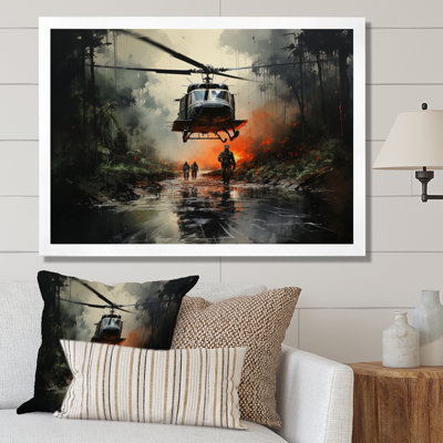 «Military Helopter In Vietnam War», reproduction sur toile