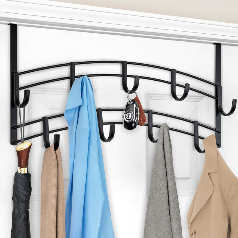 Lynk Professional Home Over Door Hooks Rack - 9 Hook Over Door Hanger - Over Door Towel Rack - Hanging Towels Or Clothes - Bathroom, Bedroom Or Laundry Room - Lifetime Ltd. Warranty 