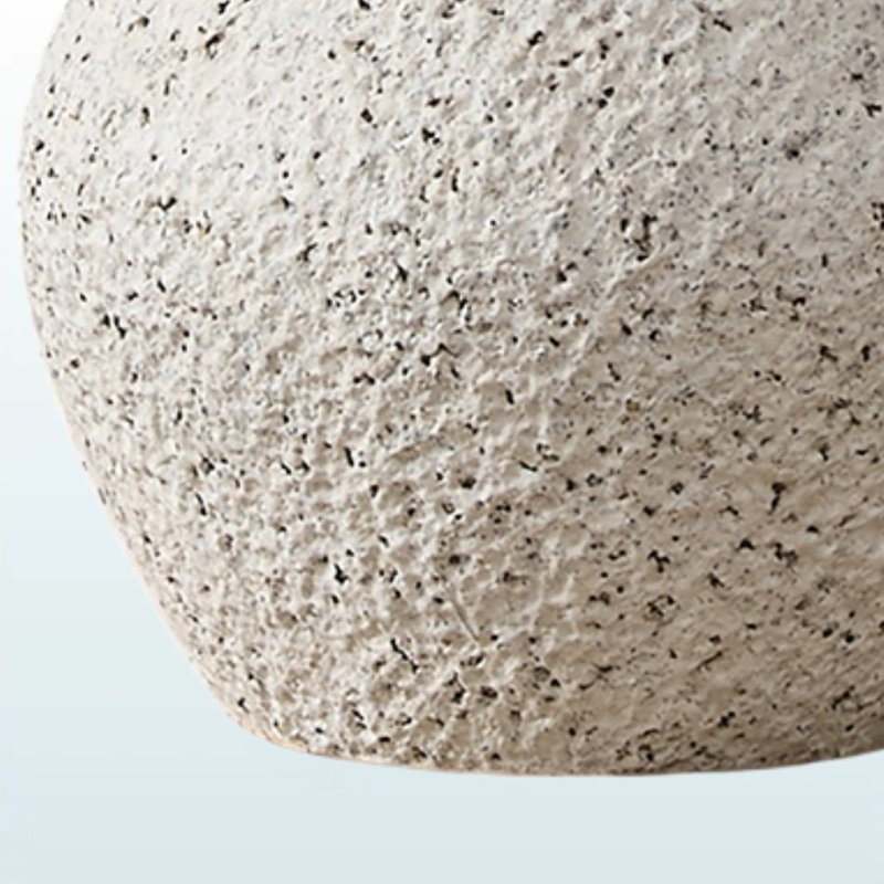 Carlson Table Lamp in Beige Resin and Linen Shade, 16.11'' H X 9.22'' W X 9.22'' D