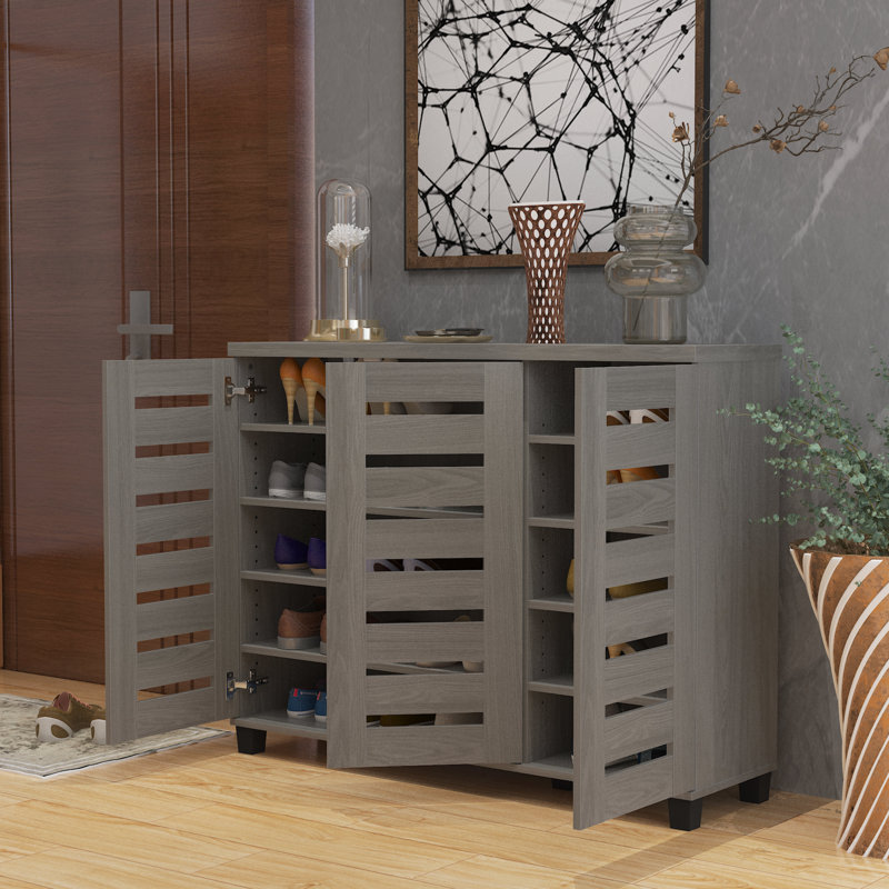 Armoire de rangement pour chaussures Alcester Lismore jusqu'à 20 paires, Chêne gris chaud