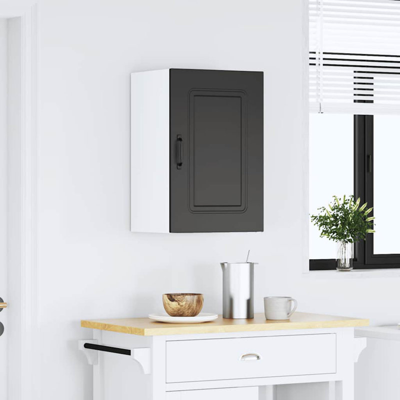 Kitchen Wall Cabinet Kalmar Engineered Wood, Black, 60cm H x 40cm W x 31cm D