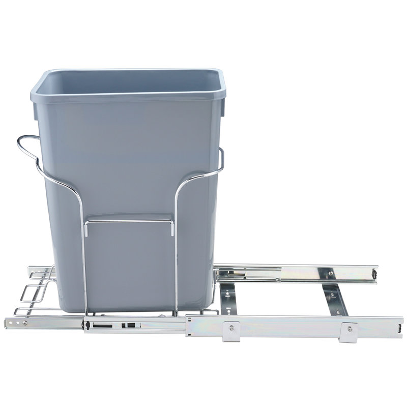 VEVOR Pull-Out Trash Can, 29L Single Bin Incluede, Under Mount Kitchen Waste Container With Slide, Handle And Door Mounting Kit