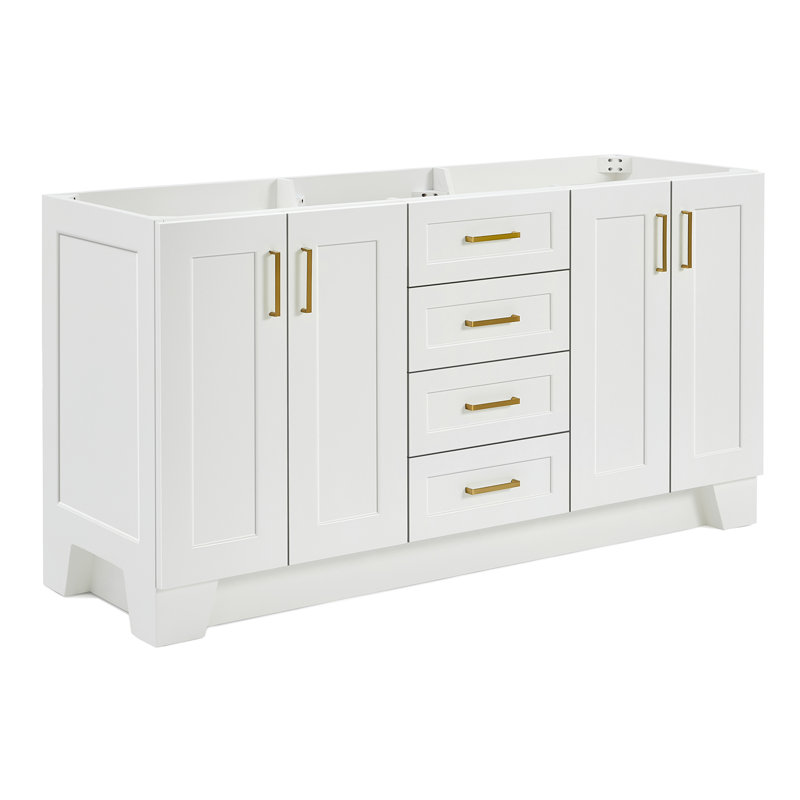 66'' Double Bathroom Vanity Base Only, White