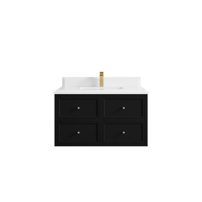 Meuble-lavabo simple flottant 36 po Roswell, Blanc