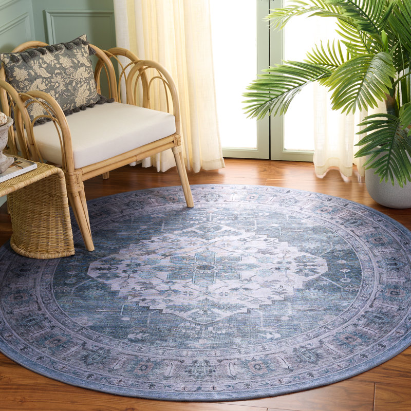 Tucson 231 M/W S/R Performance Machine Washable Oriental Rug, Round 6'