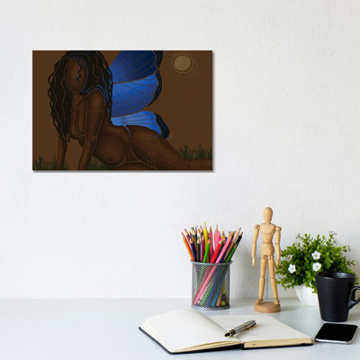 Black Butterfly 1 Piece Wrapped Canvas Wall Art