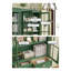 Vitrine verte à 3 portes avec tiroirs en bois massif