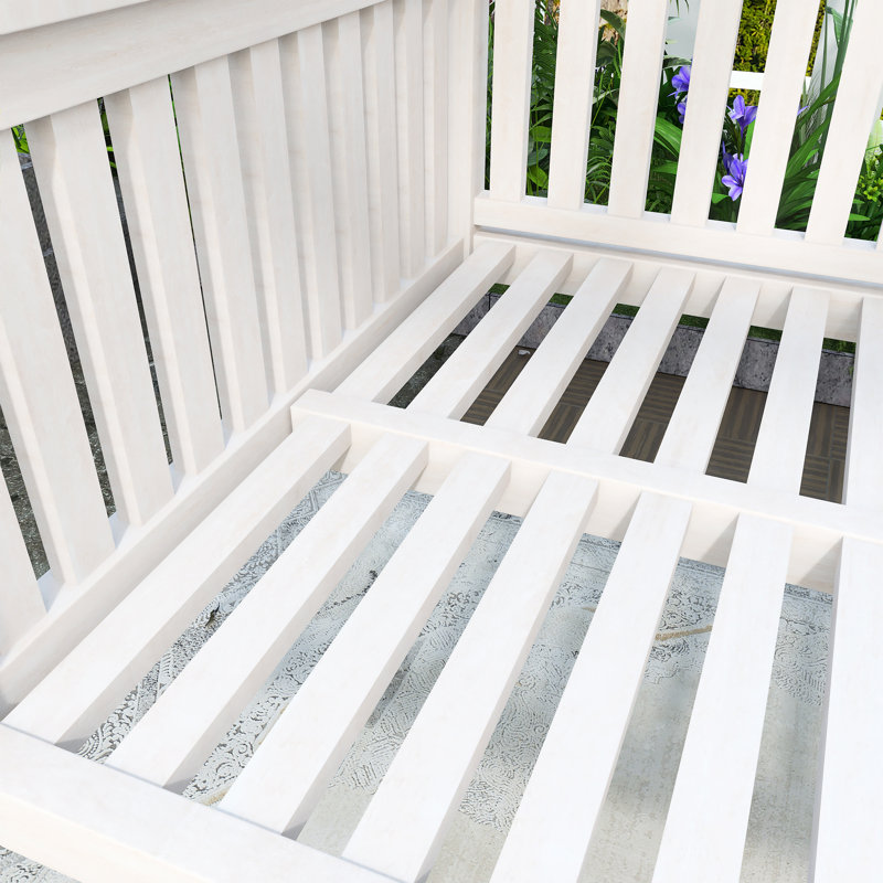 Balancelle de jardin en bois avec cordes, Blanc