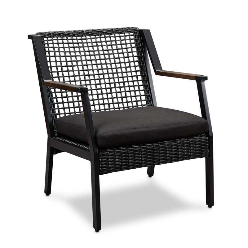 Calvin Patio Chair with Cushions, Black