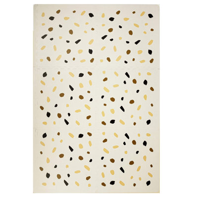 Hakuna mat: tapis de jeu pour bébé élégant: confettis et blanc - 72 x 48 pi, 6 carreaux de sol en mousse XXL, tapis de jeu épais pour ramper, Tummy Time, parc