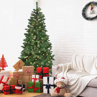 Arbre de Noël vert 7 pi avec 400 lumières DEL RVB contrôlées par le WiFi